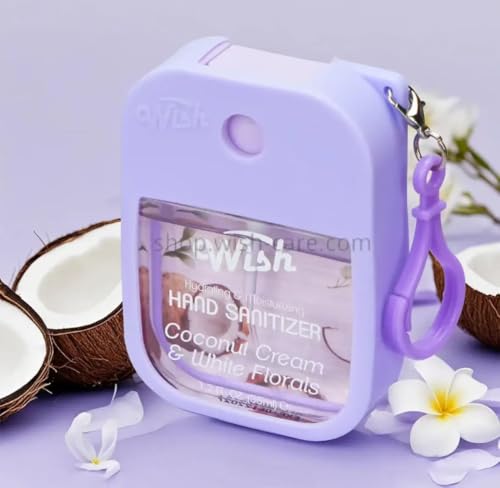 Spray Desinfectante de Manos Wish Tamaño Viaje - Power Mist Hidratante con Llavero y Estuche - Spray Portátil para Mujeres y Niñas, Colección Tropical - imagen 6