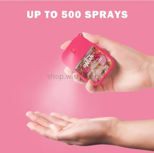 Spray Desinfectante de Manos Wish Tamaño Viaje - Power Mist Hidratante con Llavero y Estuche - Spray Portátil para Mujeres y Niñas, Colección Tropical - imagen 8