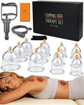 Set de Ventosas DEFUNX de 12 Tazas - Kit de Ventosas para Terapia de Masaje en Casa, Ventosas para Todo el Cuerpo - imagen 1