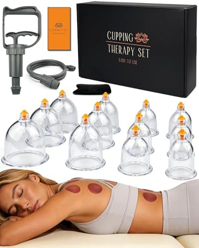 Set de Ventosas DEFUNX de 12 Tazas - Kit de Ventosas para Terapia de Masaje en Casa, Ventosas para Todo el Cuerpo - imagen 1