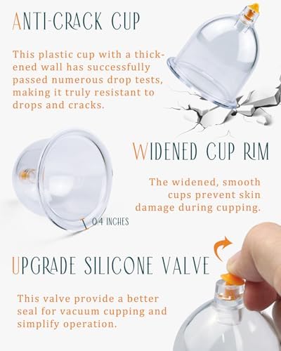 Set de Ventosas DEFUNX de 12 Tazas - Kit de Ventosas para Terapia de Masaje en Casa, Ventosas para Todo el Cuerpo - imagen 3
