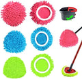 Repuestos de 6 PZS para Mopas Giratorias Compatibles con Ocedar Easywring 1 Tanque, Paños Chenille Lavables en Verde, Azul y Rojo - imagen 1