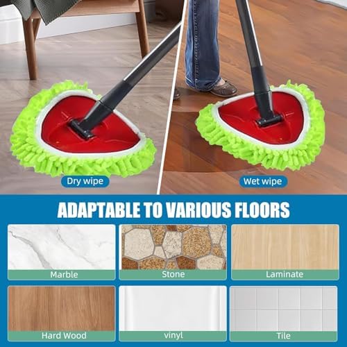 Repuestos de 6 PZS para Mopas Giratorias Compatibles con Ocedar Easywring 1 Tanque, Paños Chenille Lavables en Verde, Azul y Rojo - imagen 7