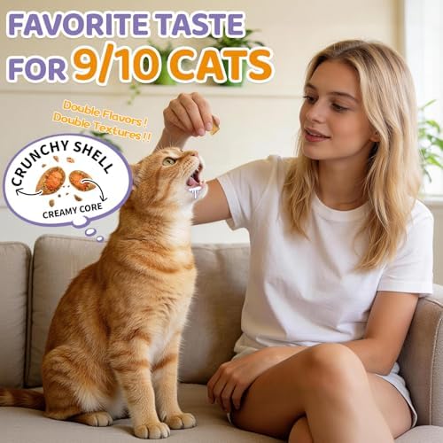 L-Lisina para Gatos, 500 Galletas de Apoyo Inmunológico, Suplemento con Colostro y Omega-3, Alivio para Estornudos y Nariz Congestionada, Sabor a - imagen 3