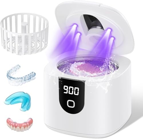 Limpiador Ultrasónico de Retenedores y Dentaduras 45kHz, Limpieza Rápida para Alineadores, Protectores Bucales, Frenos, Cabezas de Cepillo y Joyería, - imagen 1