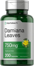 Extracto de Hoja de Damiana Horbäach | 200 Cápsulas | Suplemento Herbal | Fórmula Sin OGM y Libre de Gluten - imagen 1