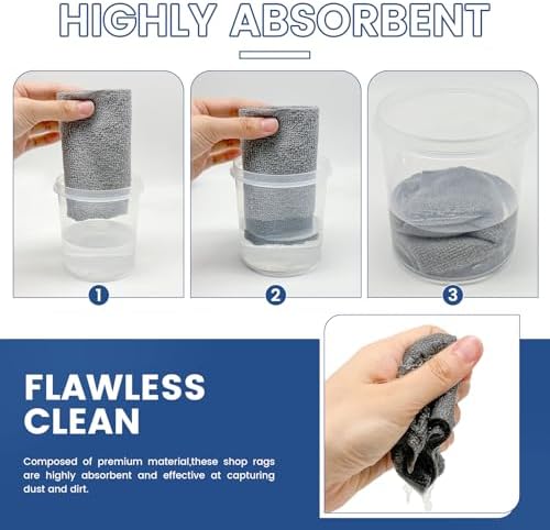 Rollo de 75 Paños de Microfibra WHKVNNG, Toallas Reutilizables y Lavables, Trapos Absorbentes para Cocina, Auto, Hogar o Taller (Gris) - imagen 3