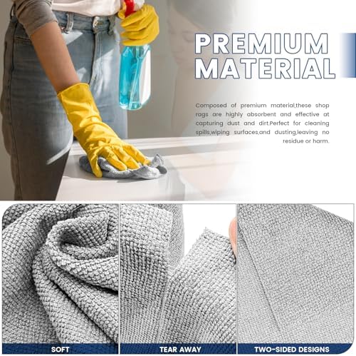 Rollo de 75 Paños de Microfibra WHKVNNG, Toallas Reutilizables y Lavables, Trapos Absorbentes para Cocina, Auto, Hogar o Taller (Gris) - imagen 4