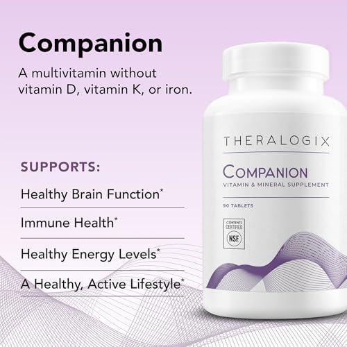 Theralogix Companion Suplemento Multivitamínico y Mineral - Suministro para 90 Días - Sin Hierro, Vitamina D o K - B, Zinc y Magnesio - Certificado - imagen 2