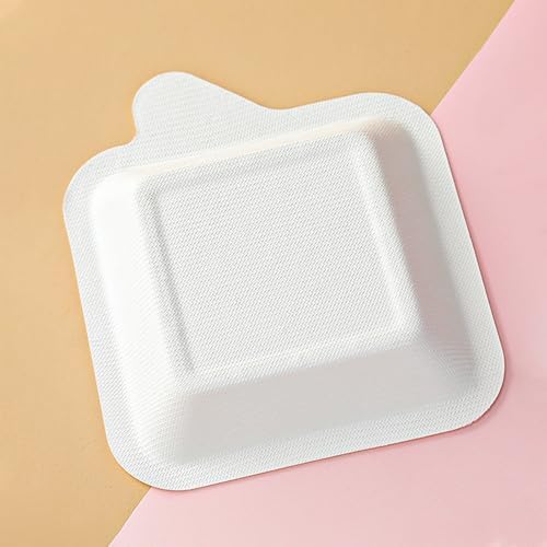 Platos Desechables de Papel Elsjoy 200 Piezas, Platos Cuadrados de 4.5 Pulgadas para Pasteles y Aperitivos, Hechos de Fibra de Bagazo de Caña de - imagen 5