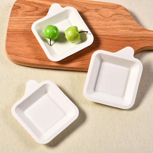 Platos Desechables de Papel Elsjoy 200 Piezas, Platos Cuadrados de 4.5 Pulgadas para Pasteles y Aperitivos, Hechos de Fibra de Bagazo de Caña de - imagen 7
