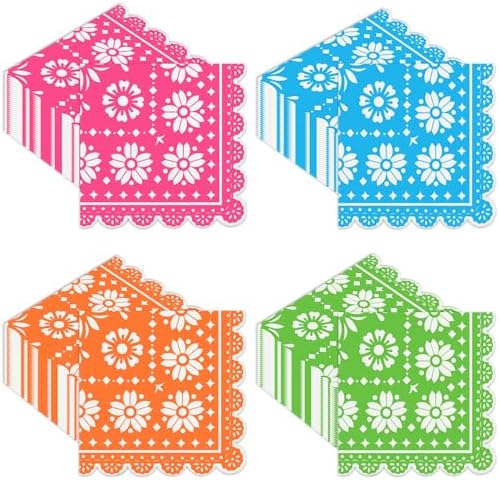 Paquete de 100 Servilletas de Papel Mexicanas para Fiesta, Desechables y Decorativas, con Diseño de Papel Picado, para Cumpleaños, Bodas y - imagen 1