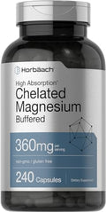 Horbäach Magnesio Quelado | 360mg | 240 Cápsulas | Suplemento Libre de OGM y Gluten - imagen 1