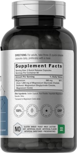 Horbäach Magnesio Quelado | 360mg | 240 Cápsulas | Suplemento Libre de OGM y Gluten - imagen 2