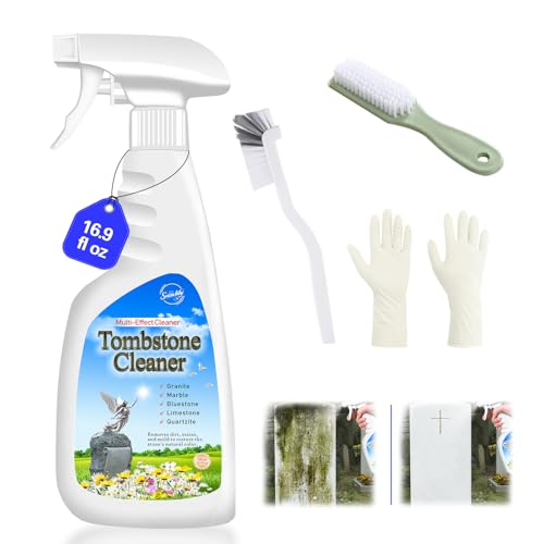 Limpiador de Lápidas SnowLily 16.9oz, Limpiador de Granito y Renovador de Piedra, Elimina Musgo y Manchas de Cuarzo, Azulejos y Pizarra | Incluye Kit - imagen 1