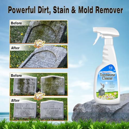 Limpiador de Lápidas SnowLily 16.9oz, Limpiador de Granito y Renovador de Piedra, Elimina Musgo y Manchas de Cuarzo, Azulejos y Pizarra | Incluye Kit - imagen 2