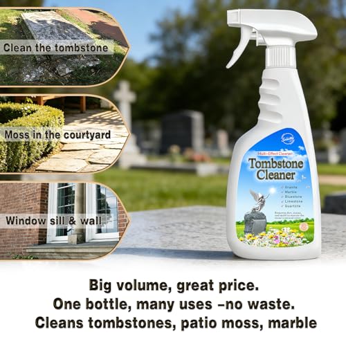 Limpiador de Lápidas SnowLily 16.9oz, Limpiador de Granito y Renovador de Piedra, Elimina Musgo y Manchas de Cuarzo, Azulejos y Pizarra | Incluye Kit - imagen 7