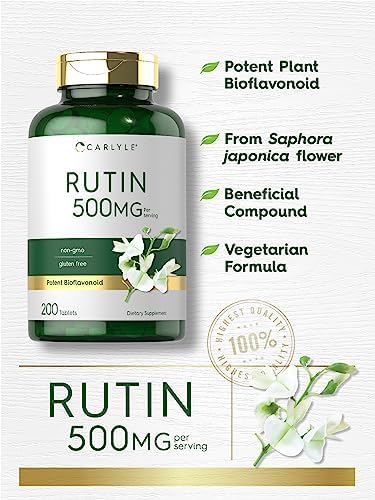 Suplemento de Rutin de Carlyle 500mg | 200 Tabletas | Vegetariano, Sin OGM, Libre de Gluten - imagen 3