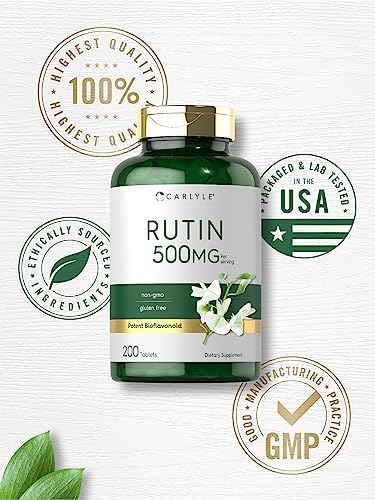 Suplemento de Rutin de Carlyle 500mg | 200 Tabletas | Vegetariano, Sin OGM, Libre de Gluten - imagen 5