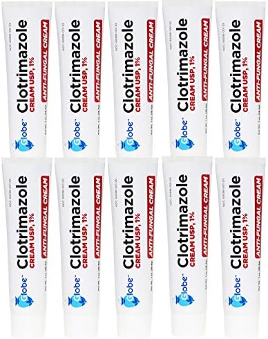 Crema Antifúngica Globe Clotrimazol 1% USP, 1 oz (Paquete de 10), Tratamiento Antifúngico, Alivia Picazón, Ardor, Grietas y Escamas por Pie de - imagen 1