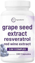 Extracto de Semilla de Uva Micro Ingredients, 240 Cápsulas | Mezcla Antioxidante 3 en 1 con Resveratrol y Extractos de Vino Tinto | Suplemento de - imagen 1