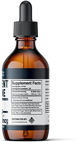 Suplemento de Yodo Nascent | 2800mcg | Yoduro de Potasio | Gotas de Yodo | 100% Vegano | Color Transparente | Tamaño Grande 2oz - imagen 7