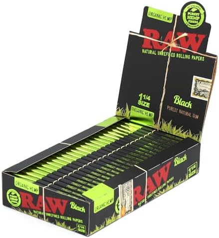 Caja de papel para enrollar RAW Black Orgánico tamaño 1 1/4 (78mm) - 1200 hojas - imagen 2
