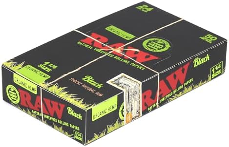 Caja de papel para enrollar RAW Black Orgánico tamaño 1 1/4 (78mm) - 1200 hojas - imagen 3