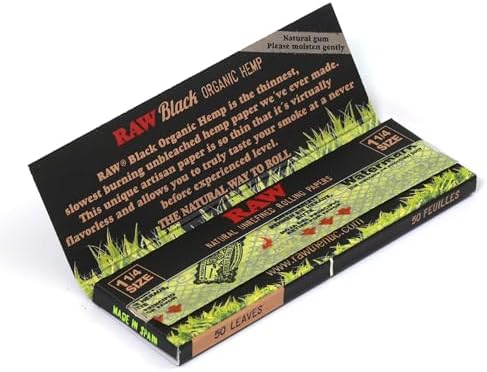 Caja de papel para enrollar RAW Black Orgánico tamaño 1 1/4 (78mm) - 1200 hojas - imagen 4
