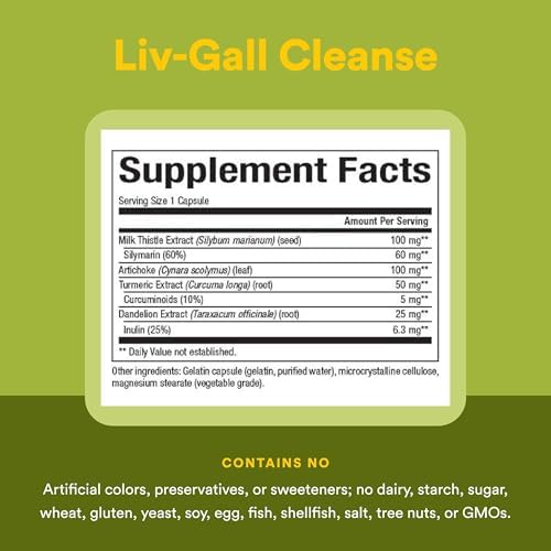 Natural Factors - HerbalFactors Liv-Gall Cleanse, Apoyo Herbal para Hígado y Vesícula Biliar, 90 Cápsulas - imagen 4