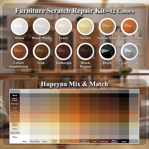 Kit de Reparación de Madera, 12 Rellenos de Color, para Muebles, Rayones, Grietas, Manchas y Descoloración en Muebles, Puertas, Gabinetes, Pisos y - imagen 3
