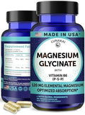 Cápsulas de Glicinato de Magnesio Puro Lunakai 120mg con B6 (P-5-P) – Suplemento de Magnesio de Alta Absorción para Sueño y Soporte Muscular, 90ct - imagen 1