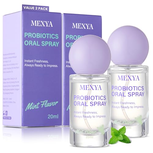 Paquete de 2 Aerosoles MEXYA Probioticos para Mal Aliento - Spray Bucal Verdadero Fresco con Ingredientes Naturales, Duradero y Portátil - imagen 1