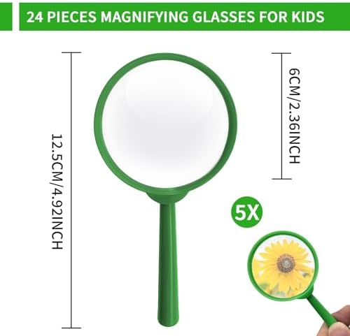 Lupas de Plástico para Niños 24 Piezas, Lentes de Mano Coloridos 5X, Mini Lupa para Clases de Ciencia y Observación al Aire Libre - IRCHLYN (8 - imagen 2