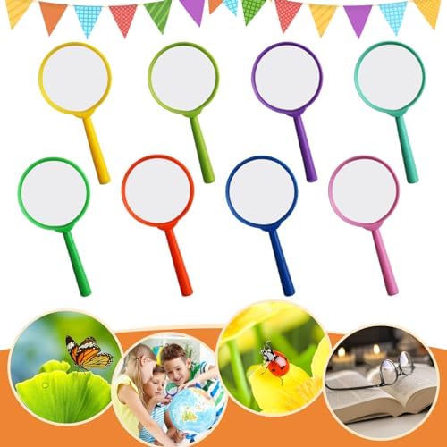 Lupas de Plástico para Niños 24 Piezas, Lentes de Mano Coloridos 5X, Mini Lupa para Clases de Ciencia y Observación al Aire Libre - IRCHLYN (8 - imagen 3