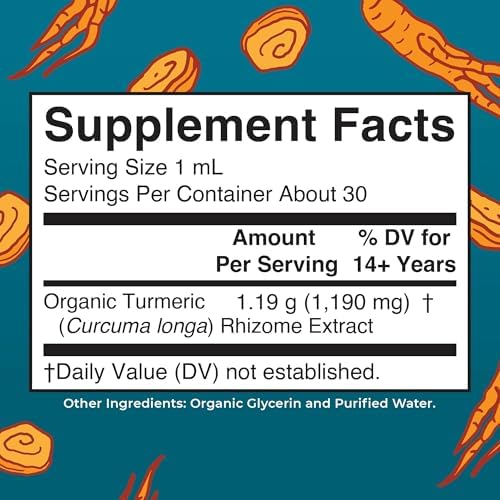 Extracto Líquido de Cúrcuma Orgánica MARYRUTH'S | Sin Azúcar | Orgánico USDA | Suplemento de Cúrcuma | Sin OGM | Sin Gluten | Vegano | Tintura Sin - imagen 2