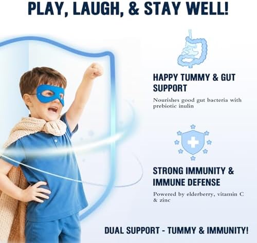 Gomitas ABYSSUS de Arándano para Niños – con D-Mannosa, Saúco, Vitamina C, Zinc, Apoyo Urinario e Inmunológico – Inulina Prebiótica, Sabor Fresa, 60 - imagen 2