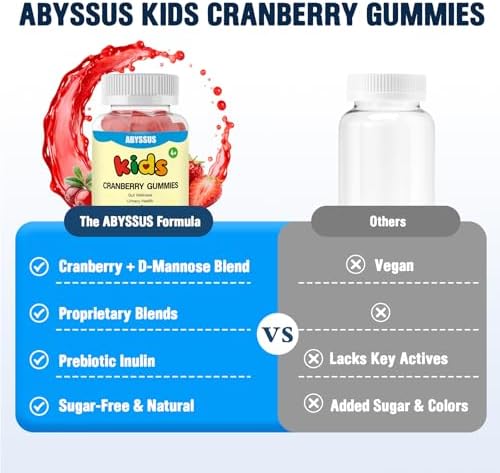 Gomitas ABYSSUS de Arándano para Niños – con D-Mannosa, Saúco, Vitamina C, Zinc, Apoyo Urinario e Inmunológico – Inulina Prebiótica, Sabor Fresa, 60 - imagen 8