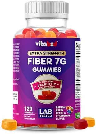 Gomitas de Fibra Vitabod 7G por Porción para Salud Digestiva y Regularidad, Fibra Vegetal Prebiótica GOFOS™, Sin Azúcar, Veganas, Sabor Berry Peach - imagen 1