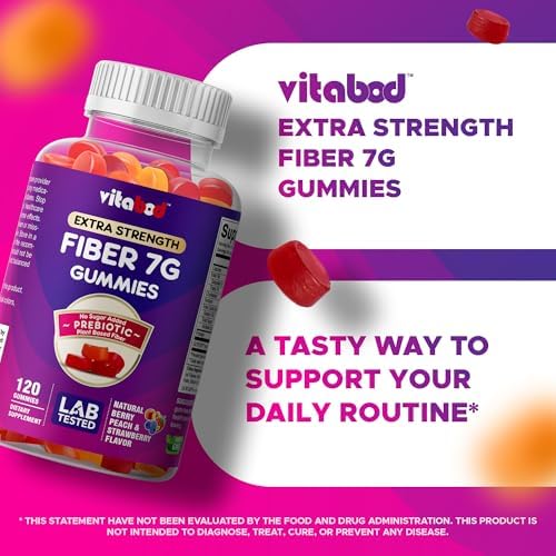 Gomitas de Fibra Vitabod 7G por Porción para Salud Digestiva y Regularidad, Fibra Vegetal Prebiótica GOFOS™, Sin Azúcar, Veganas, Sabor Berry Peach - imagen 4