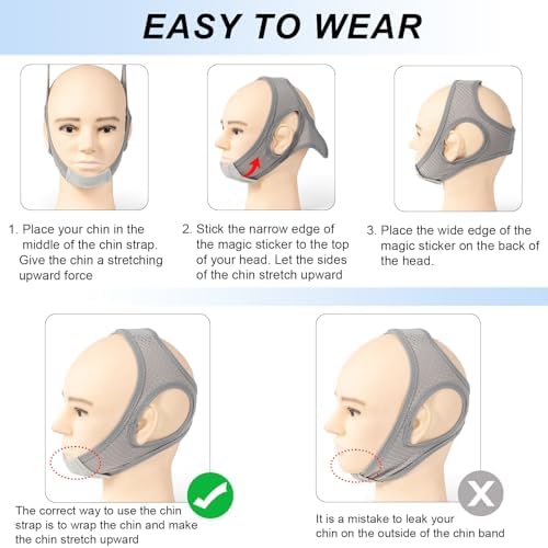 Cinta Anti Ronquidos Forzacx - Correa Ajustable y Cómoda para CPAP, Reduce Eficazmente los Ronquidos, Color Gris - imagen 7