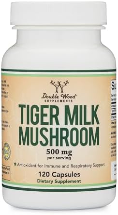 Suplemento de Hongo Leche de Tigre Double Wood Supplements (Lignosus Fungi) 500mg por Porción, 120 Cápsulas, Antioxidante para Salud Respiratoria y - imagen 1