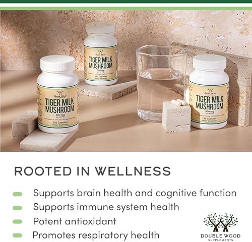 Suplemento de Hongo Leche de Tigre Double Wood Supplements (Lignosus Fungi) 500mg por Porción, 120 Cápsulas, Antioxidante para Salud Respiratoria y - imagen 4
