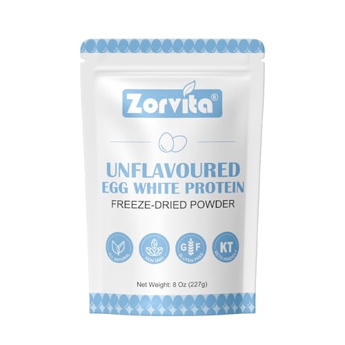 ZORVITA Polvo de Clara de Huevo Liofilizado Sin Sabor, 8 Oz (227g), Sin Aditivos, Libre de Gluten y No Transgénico - imagen 1