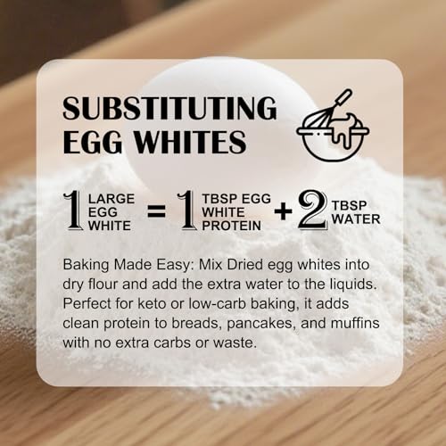ZORVITA Polvo de Clara de Huevo Liofilizado Sin Sabor, 8 Oz (227g), Sin Aditivos, Libre de Gluten y No Transgénico - imagen 5
