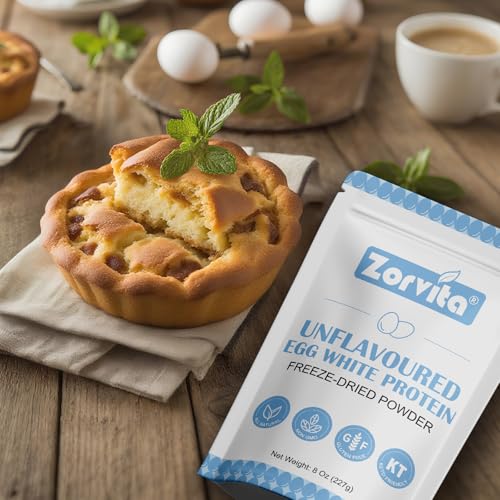 ZORVITA Polvo de Clara de Huevo Liofilizado Sin Sabor, 8 Oz (227g), Sin Aditivos, Libre de Gluten y No Transgénico - imagen 6