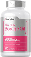 Cápsulas de Aceite de Borraja Horbäach 2000 mg | 120 Gelatinas Blandas | 320 mg de GLA | Suplemento de Aceite de Semilla Prensado en Frío - imagen 1