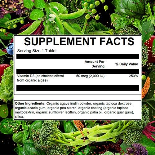 PlantFusion Vitamina D3 Vegana 2000UI, Orgánica de Lichén Vitashine, Promueve la Salud Inmunológica y Ósea, 60 Tabletas - imagen 4