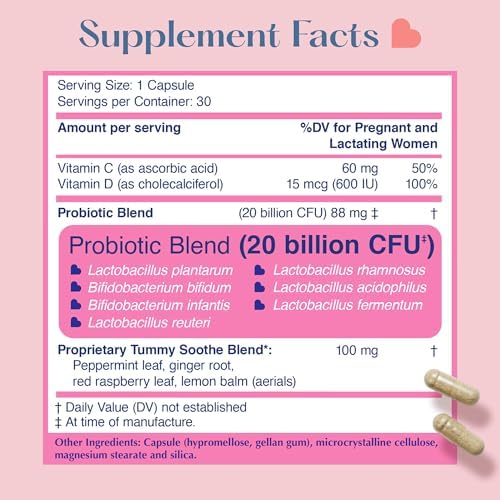 LOVEBUG Probiótico Prenatal | Alivio para Náuseas, Acidez y Digestión | Apoya el Microbioma del Bebé | 20 Mil Millones de CFU | 30 Cápsulas - imagen 7