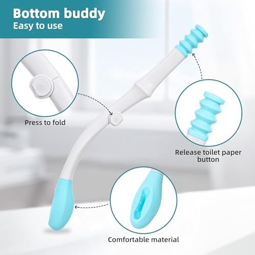 Ayuda Portátil para Limpiar - Asistente de Alcance Largo de 15.7” Bottom Buddy - Wiper de Viaje para Personas con Discapacidad, Ancianos y Embarazadas - imagen 3